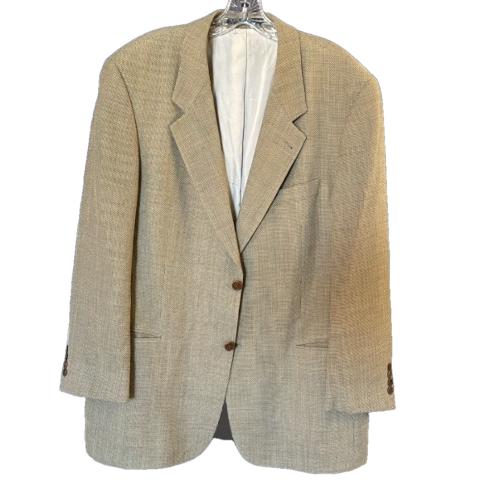 Hugo Boss 44R beautiful gold tone 100% Virgin Wool